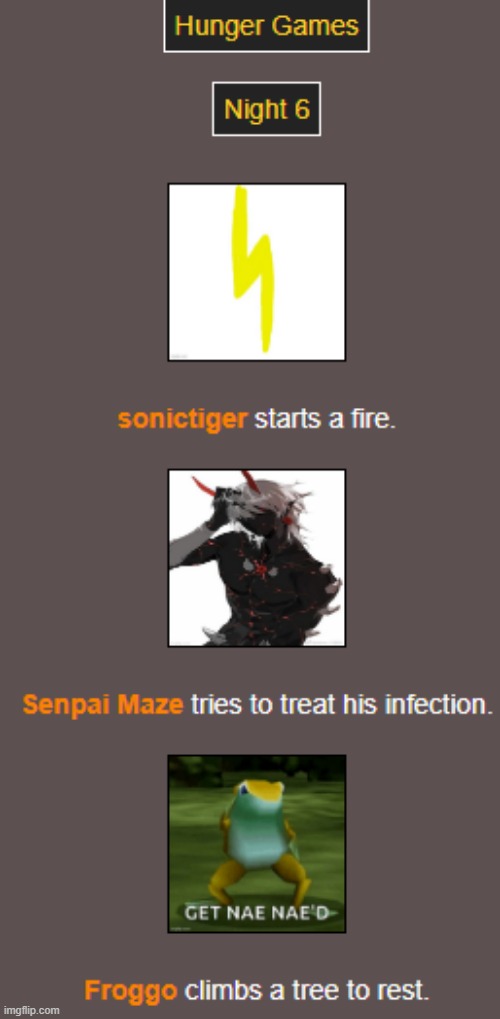 Night 6 (1) | image tagged in hunger games | made w/ Imgflip meme maker