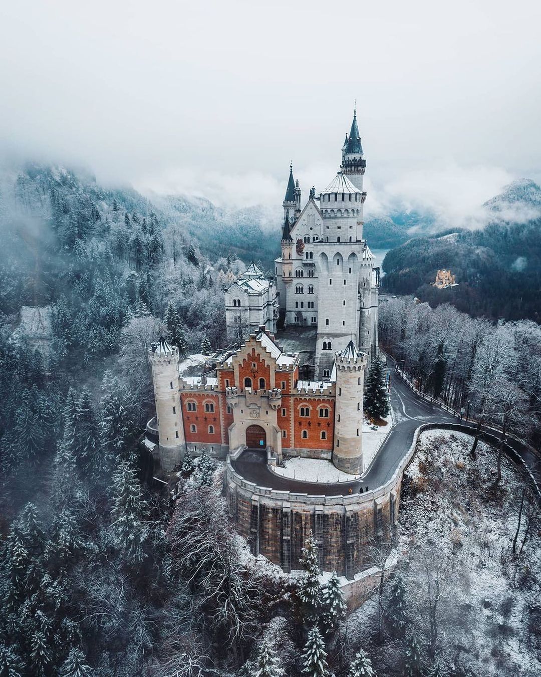 Majestic castle winter Blank Meme Template