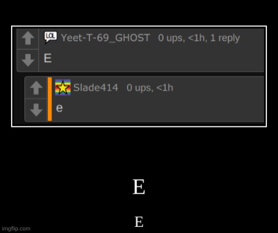 E | image tagged in e | made w/ Imgflip meme maker