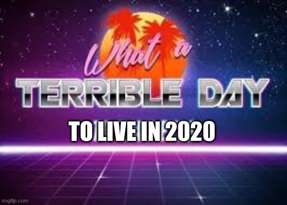 what a terrible day to have eyes | TO LIVE IN 2020 | image tagged in what a terrible day to have eyes | made w/ Imgflip meme maker