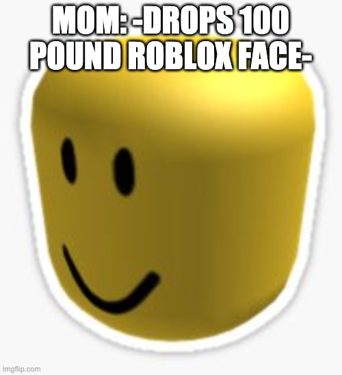 Oof! | MOM: -DROPS 100 POUND ROBLOX FACE- | image tagged in oof | made w/ Imgflip meme maker