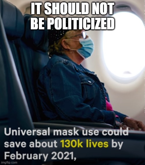 Source: Washington State University | IT SHOULD NOT BE POLITICIZED | image tagged in mask,face mask,covid-19,coronavirus | made w/ Imgflip meme maker