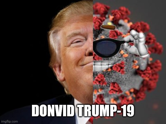 Smug Trump | DONVID TRUMP-19 | image tagged in smug trump,coronavirus | made w/ Imgflip meme maker