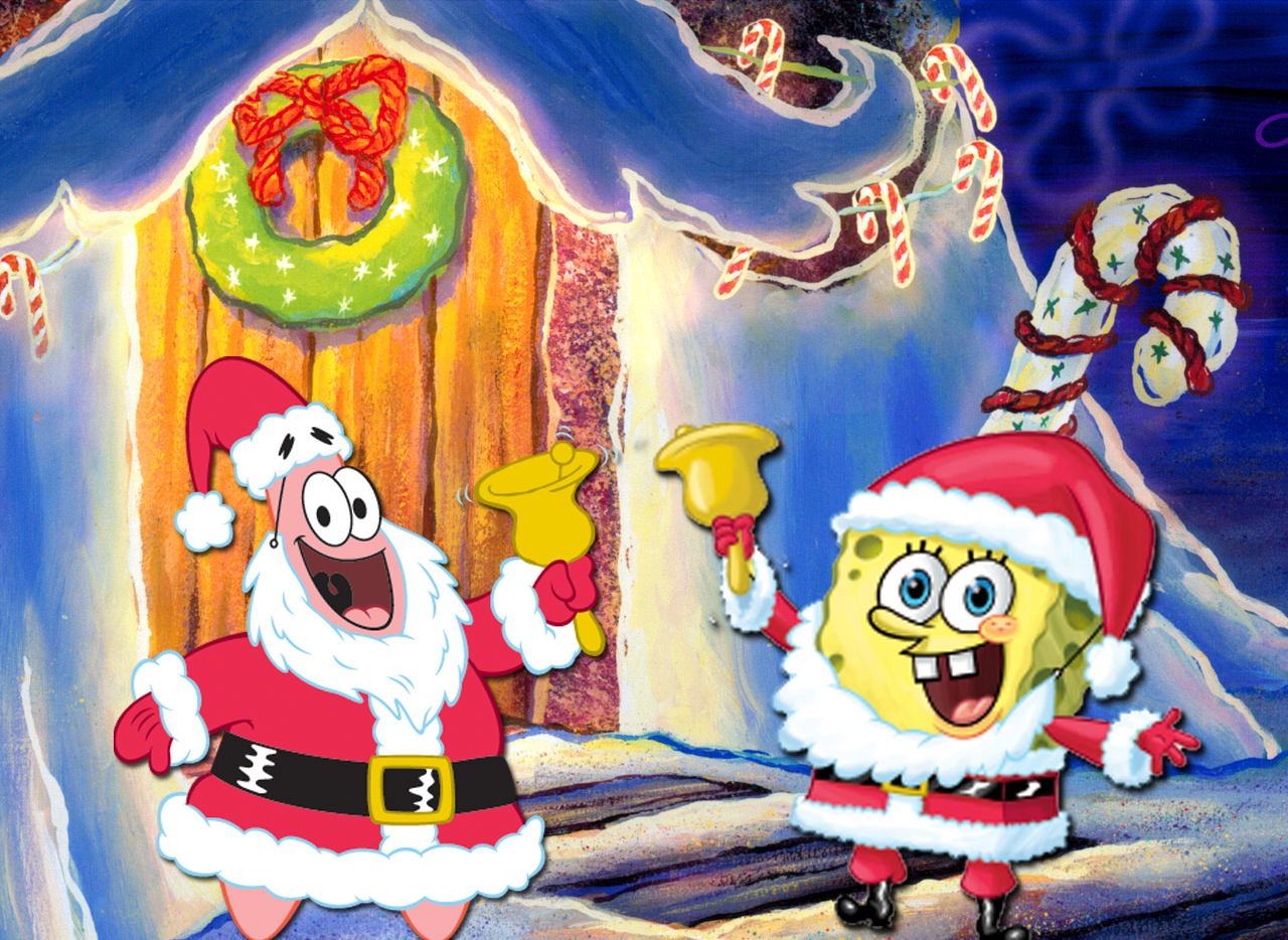 spongebob christmas template Blank Meme Template