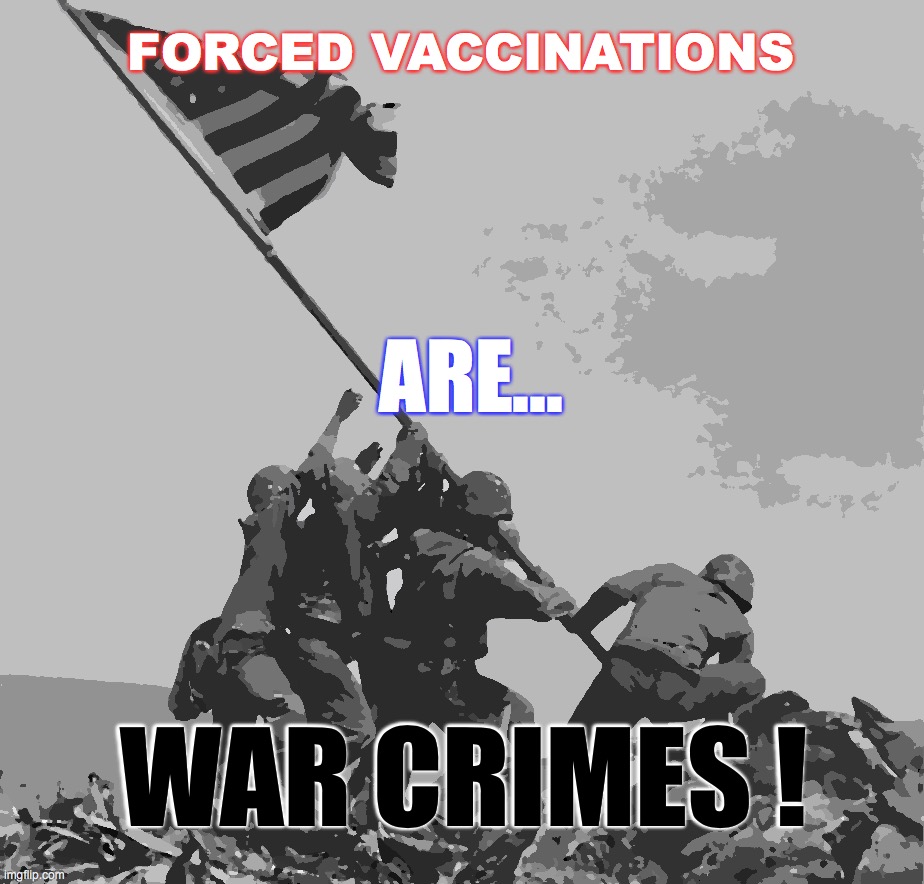 vaccinations | FORCED VACCINATIONS; ARE... WAR CRIMES ! | image tagged in hoax | made w/ Imgflip meme maker