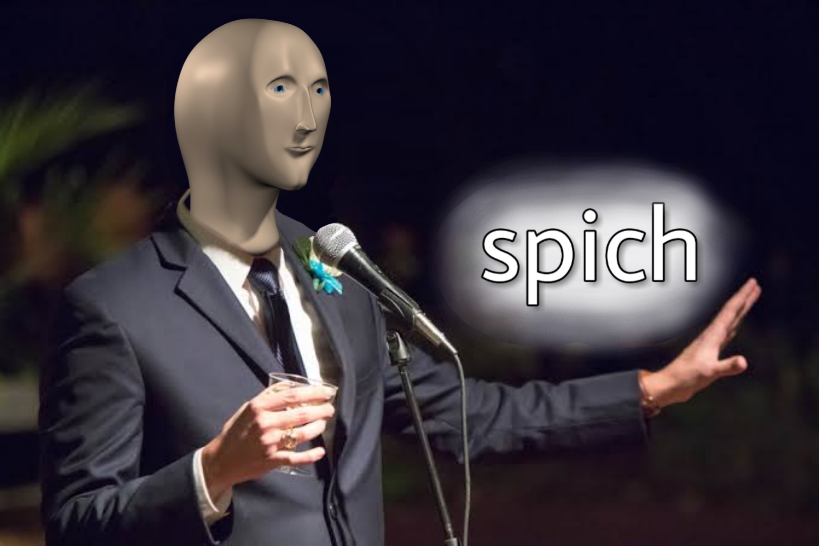 High Quality Meme Man "Spich" Template (Speech) Blank Meme Template