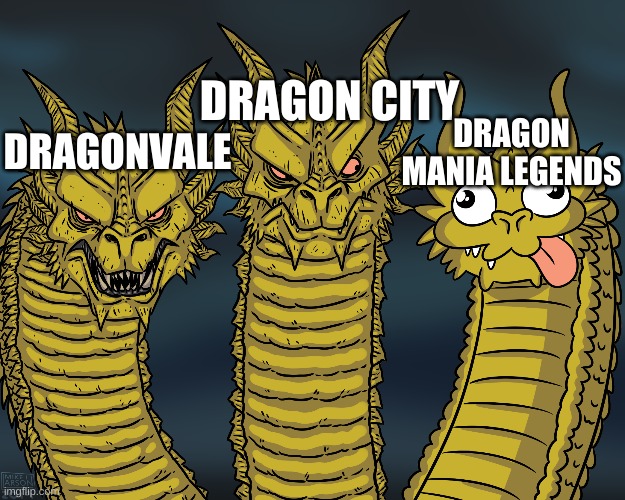 King Ghidorah | DRAGON CITY; DRAGON MANIA LEGENDS; DRAGONVALE | image tagged in king ghidorah | made w/ Imgflip meme maker