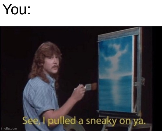 I pulled a sneaky | You: | image tagged in i pulled a sneaky | made w/ Imgflip meme maker