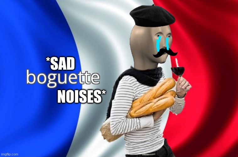 Boguette | *SAD NOISES* | image tagged in boguette | made w/ Imgflip meme maker