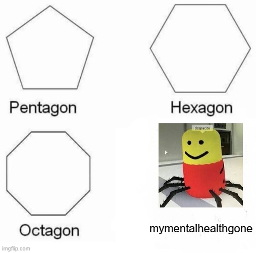 Pentagon Hexagon Octagon Meme | mymentalhealthgone | image tagged in memes,pentagon hexagon octagon | made w/ Imgflip meme maker