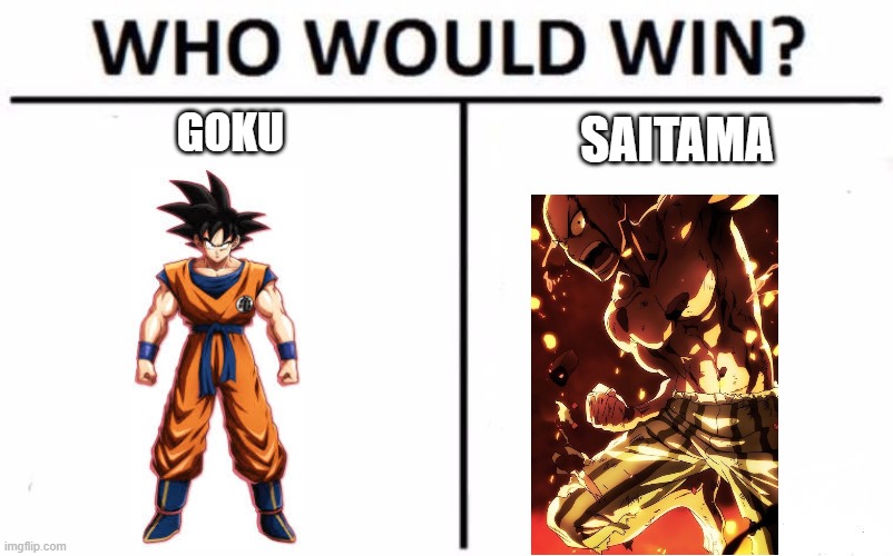 Who Would Win? | GOKU; SAITAMA | image tagged in memes,who would win | made w/ Imgflip meme maker