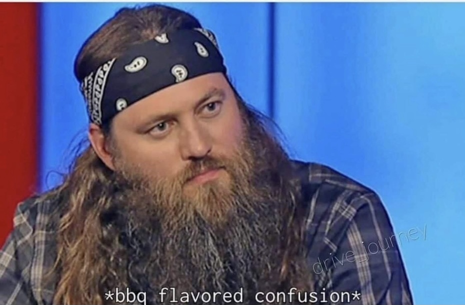 High Quality BBQ flavored confusion Blank Meme Template