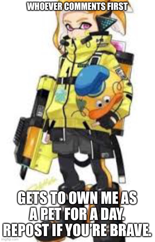 Imma die aren’t I- | WHOEVER COMMENTS FIRST; GETS TO OWN ME AS A PET FOR A DAY. REPOST IF YOU’RE BRAVE. | image tagged in bruh | made w/ Imgflip meme maker