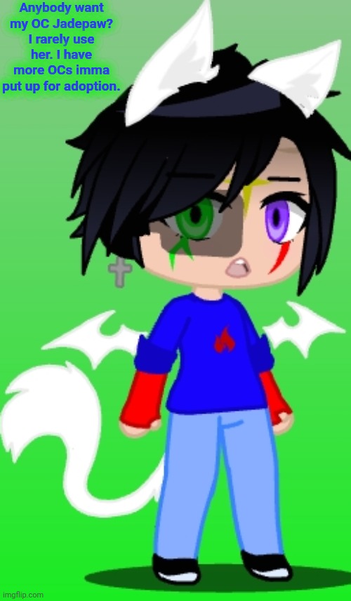Anybody want my OC Jadepaw? I rarely use her. I have more OCs imma put up for adoption. | made w/ Imgflip meme maker