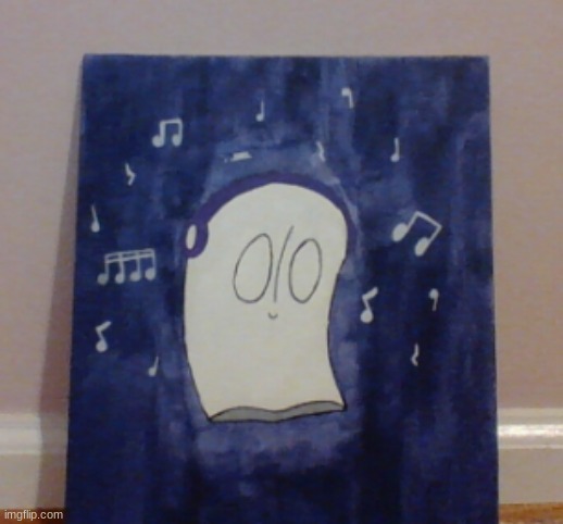 I painted Napstablook! :3 | made w/ Imgflip meme maker