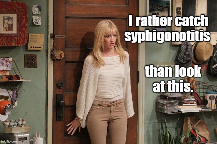 Beth Behrs | I rather catch syphigonotitis; than look at this. | image tagged in beth behrs | made w/ Imgflip meme maker