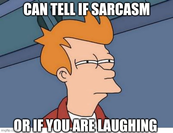 Cant tell | CAN TELL IF SARCASM OR IF YOU ARE LAUGHING | image tagged in cant tell | made w/ Imgflip meme maker