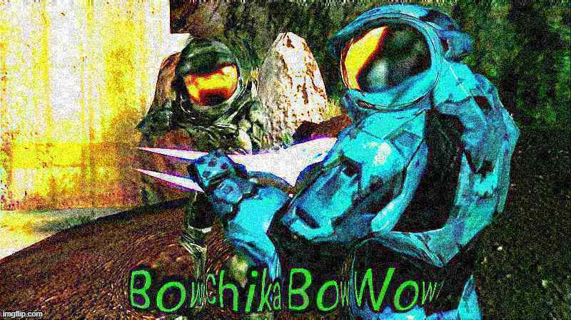 So I deep fried my favorite BCBW and I have no regrets. | image tagged in bow chika bow wow deep fried | made w/ Imgflip meme maker