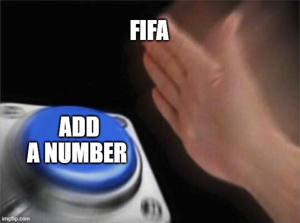 Blank Nut Button Meme | FIFA; ADD A NUMBER | image tagged in memes,blank nut button | made w/ Imgflip meme maker