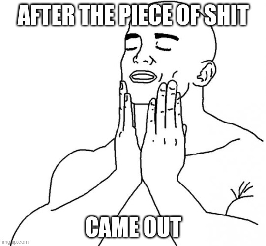 Feels Good Man | AFTER THE PIECE OF SHIT; CAME OUT | image tagged in feels good man | made w/ Imgflip meme maker