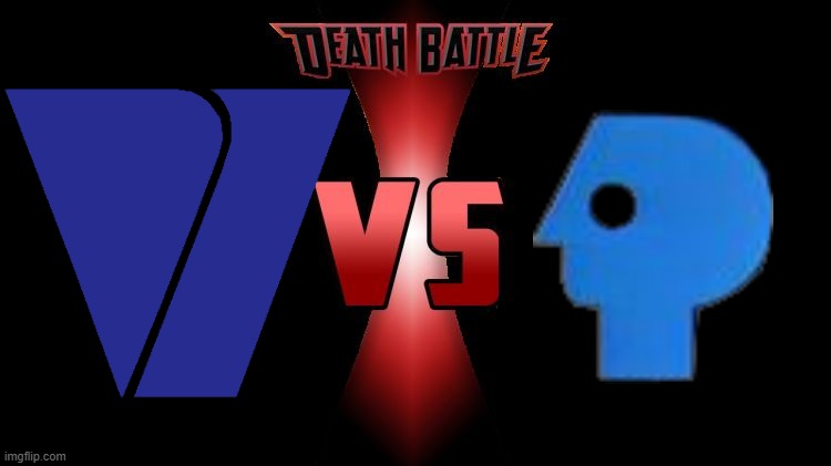 V of Doom (Viacom) vs. P-Head (PBS) | image tagged in death battle,pbs,viacom v of doom | made w/ Imgflip meme maker