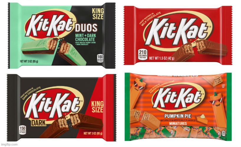 KitKat flavors | image tagged in i actually,put something,in these tags,for once,pog | made w/ Imgflip meme maker