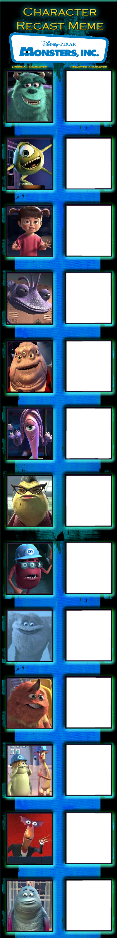 High Quality Monsters Inc Style Recast Blank Meme Template