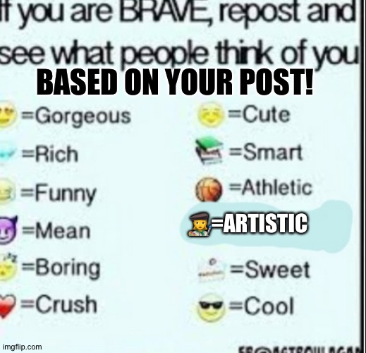 Do it | BASED ON YOUR POST! 👩‍🎨=ARTISTIC | image tagged in just do it,do it | made w/ Imgflip meme maker