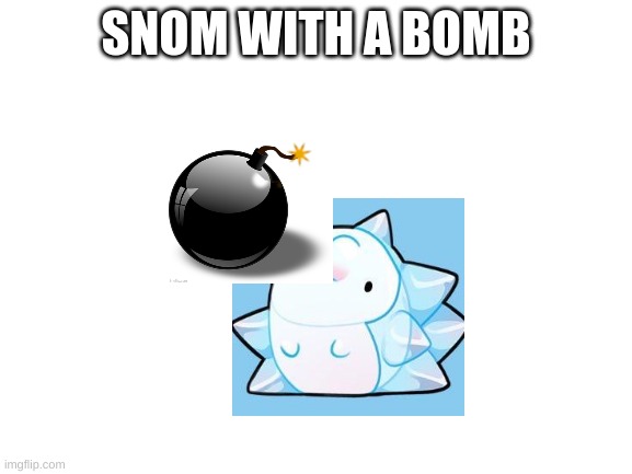 Blank White Template | SNOM WITH A BOMB | image tagged in blank white template | made w/ Imgflip meme maker