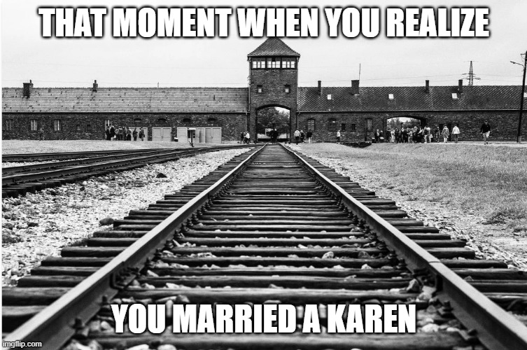 Bruh Moment | THAT MOMENT WHEN YOU REALIZE; YOU MARRIED A KAREN | image tagged in bruh moment,karen,apocalypse,dark | made w/ Imgflip meme maker