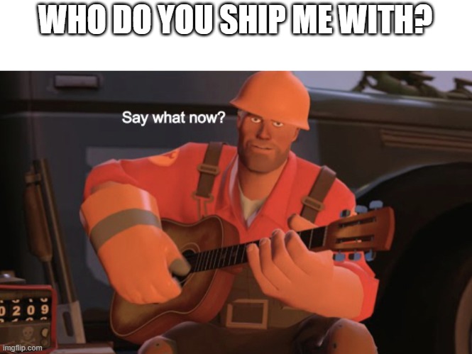 Say what now? | WHO DO YOU SHIP ME WITH? | image tagged in say what now | made w/ Imgflip meme maker