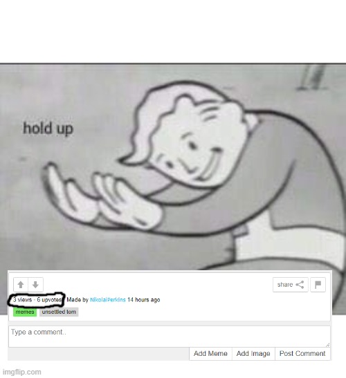 Fallout Hold Up | image tagged in fallout hold up | made w/ Imgflip meme maker