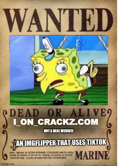 Wanted | I_ON_CRACKZ.COM; NOT A REAL WEBSITE | image tagged in wanted | made w/ Imgflip meme maker