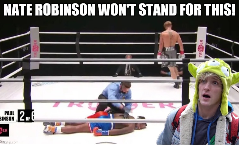 Nate Robinson won't stand for this! | NATE ROBINSON WON'T STAND FOR THIS! | image tagged in nate robinson ko,nate robinson,jake paul,youtuber | made w/ Imgflip meme maker