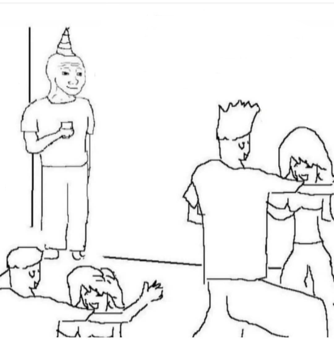 High Quality Party Alone Blank Meme Template