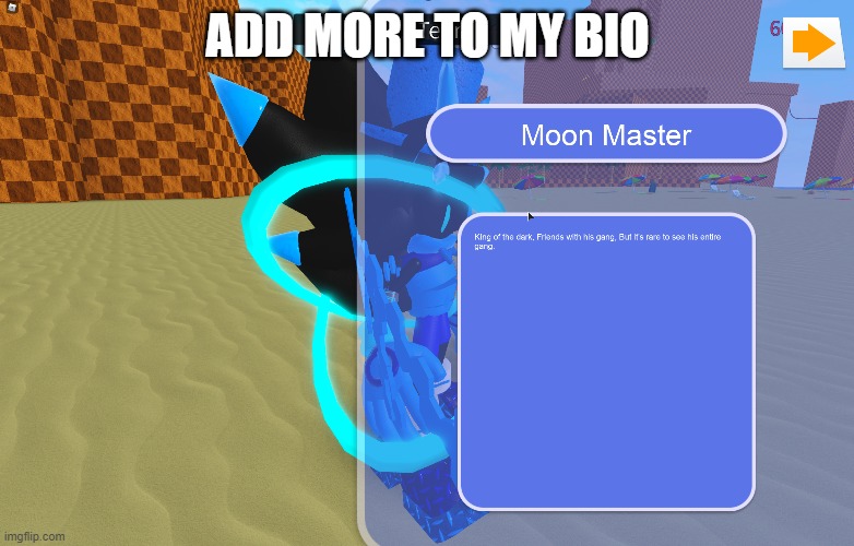 ADD MORE TO MY BIO | image tagged in bio,roblox,sonic,roleplaying | made w/ Imgflip meme maker