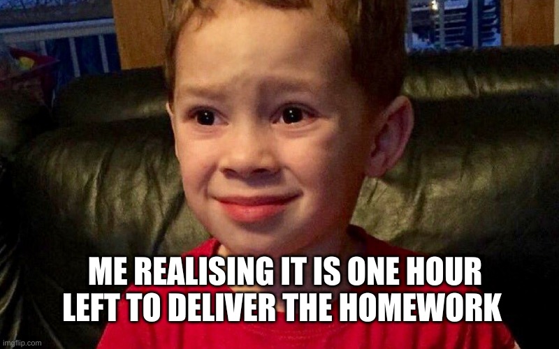 ME REALISING IT IS ONE HOUR LEFT TO DELIVER THE HOMEWORK | image tagged in school | made w/ Imgflip meme maker