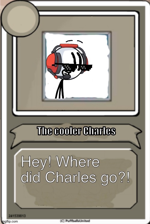Perfect disguise | The cooler Charles; Hey! Where did Charles go?! | image tagged in character bio,disguise,charles calvin,henry stickmin,stickman,headphones | made w/ Imgflip meme maker