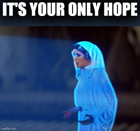 You're my only hope | IT'S YOUR ONLY HOPE | image tagged in you're my only hope | made w/ Imgflip meme maker