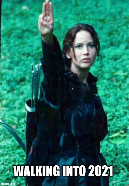 WALKING INTO 2021 | image tagged in hunger games,2021 | made w/ Imgflip meme maker
