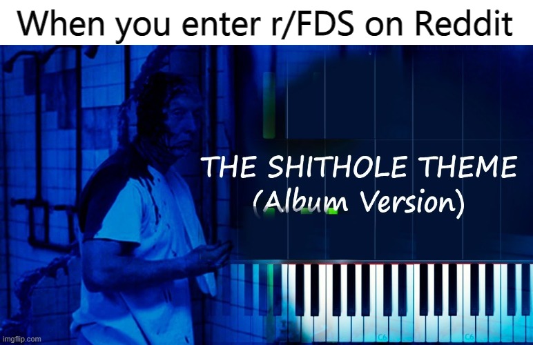 That's a bad place | When you enter r/FDS on Reddit | image tagged in the shithole theme | made w/ Imgflip meme maker