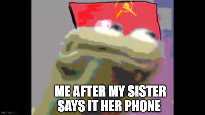 Yeet | ME AFTER MY SISTER SAYS IT HER PHONE | image tagged in kermit the frog | made w/ Imgflip meme maker