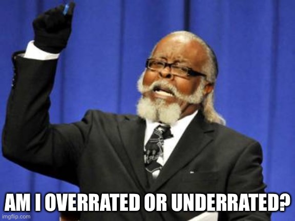 Too Damn High Meme | AM I OVERRATED OR UNDERRATED? | image tagged in memes,too damn high | made w/ Imgflip meme maker