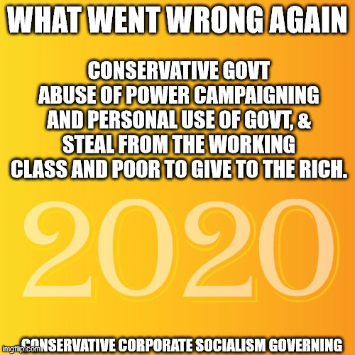 conservative corporate socialism governing the new gop the new republican party | WHAT WENT WRONG AGAIN; CONSERVATIVE GOVT ABUSE OF POWER CAMPAIGNING AND PERSONAL USE OF GOVT, & STEAL FROM THE WORKING CLASS AND POOR TO GIVE TO THE RICH. CONSERVATIVE CORPORATE SOCIALISM GOVERNING | image tagged in conservatives,republicans,donald trump,joe biden | made w/ Imgflip meme maker