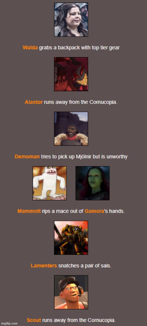 Bloodbath (2) | image tagged in hunger games | made w/ Imgflip meme maker