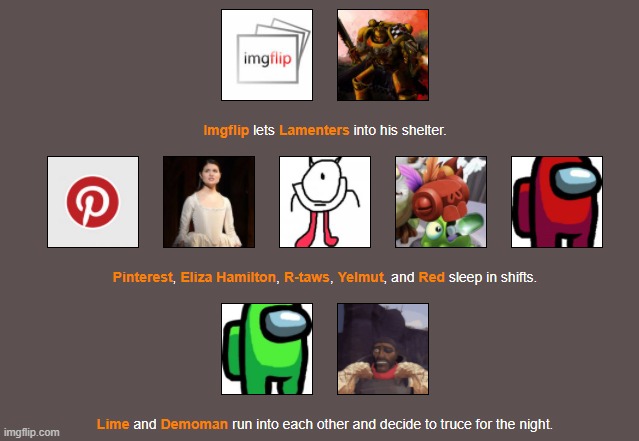 Night 1 (3) | image tagged in hunger games | made w/ Imgflip meme maker