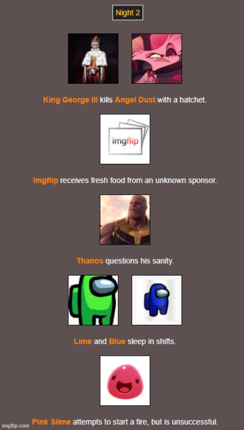 Night 2 (1) | image tagged in hunger games | made w/ Imgflip meme maker