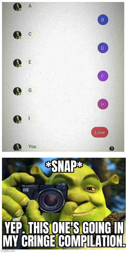 yea Shrek got that right | image tagged in shrek,cringe,texting,alphabet | made w/ Imgflip meme maker