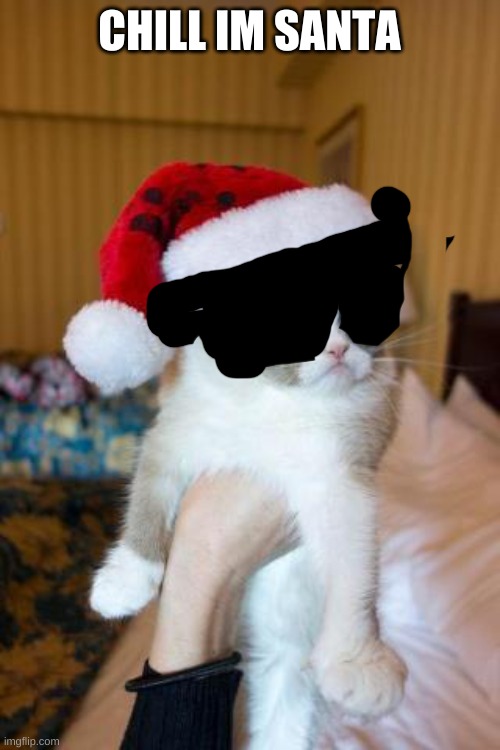 santa cat | CHILL IM SANTA | image tagged in memes,grumpy cat christmas,grumpy cat | made w/ Imgflip meme maker