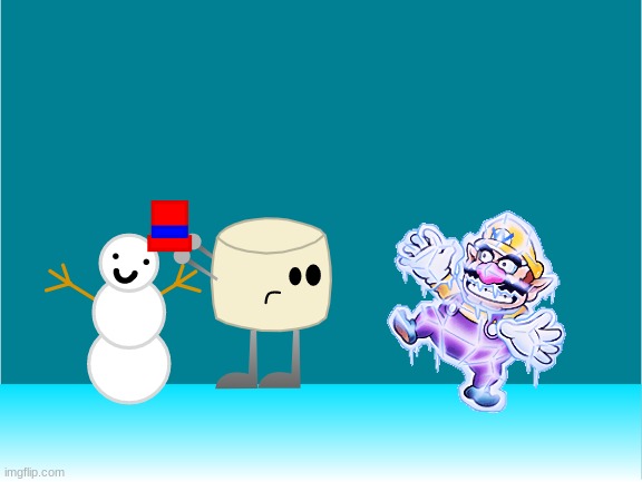 Wario dies in a snow day freezing to death while Mixmellow was bulding a snowman.mp3 | image tagged in wario dies,wario,mixmellow,ocs,snowman,memes | made w/ Imgflip meme maker